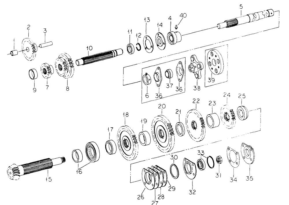 Transmission - Cub 154 And 185 Lo-Boy Tractors Diagram and Parts List for CUB185  Cub Cadet Lawn Tractor